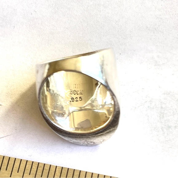 Signed Anna Beck Large Saddle Shaped Dotted Sterling Silver Ring Size 6.5 - Picture 5 of 8